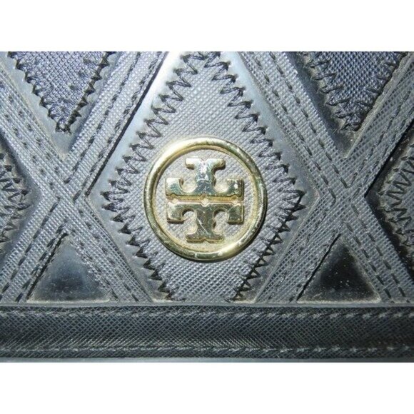 TORY BURCH Fleming Black Structured Quilted leather flap chain crossbody handbag - Picture 2 of 14